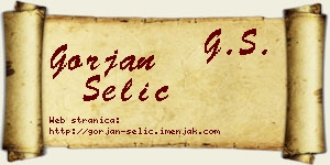 Gorjan Selić vizit kartica